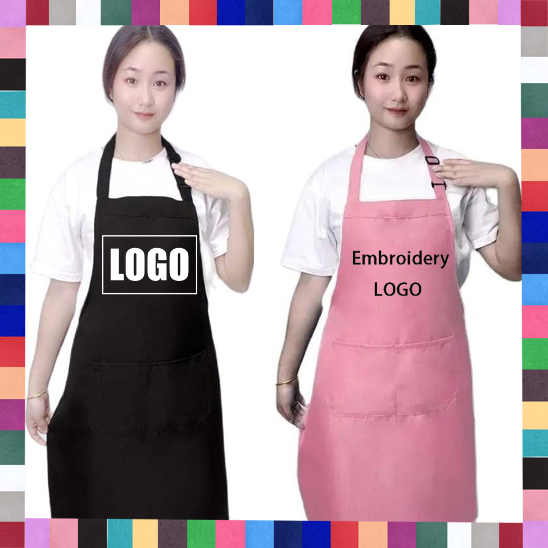 Women Kitchen Accessories - 18 Colors Custom LOGO Aprons For
