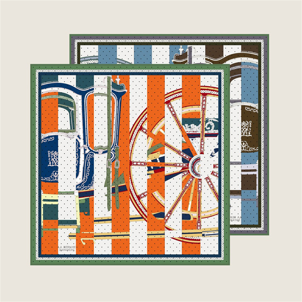 Silk Scarf Square - POBING Hand Rolled Twill Silk Scarf