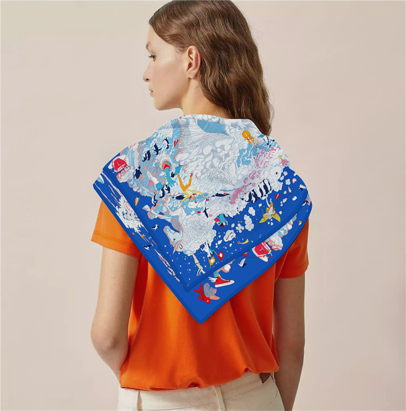 POBING Twill Silk Scarf Women  - Silk Scarf Square recension och pris