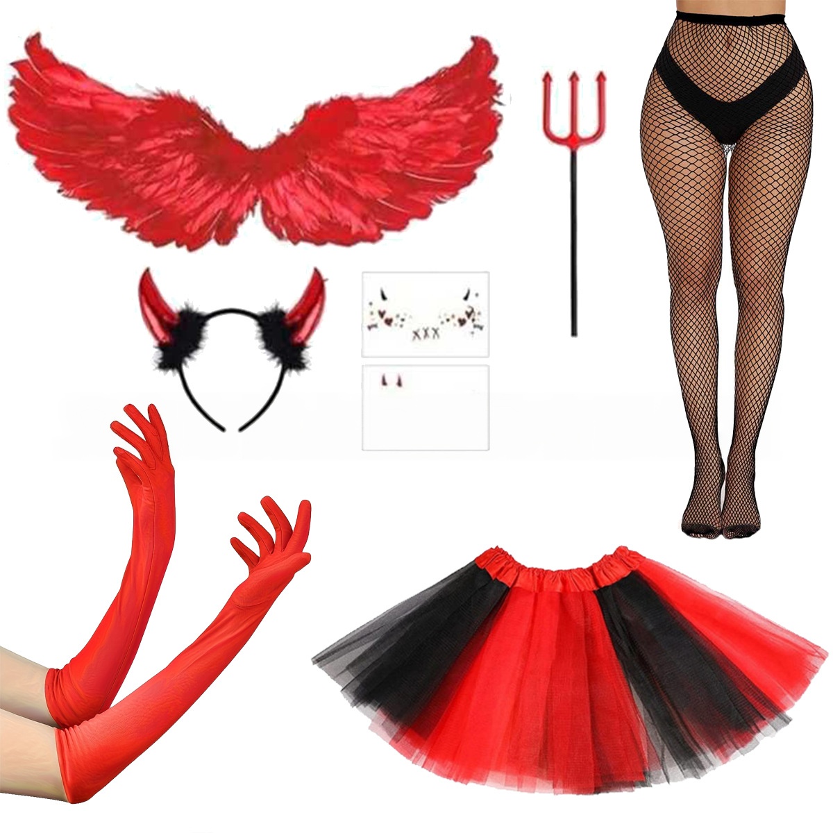 Halloween Cosplay Red Devil He - Women'S Red Accessories recension och pris
