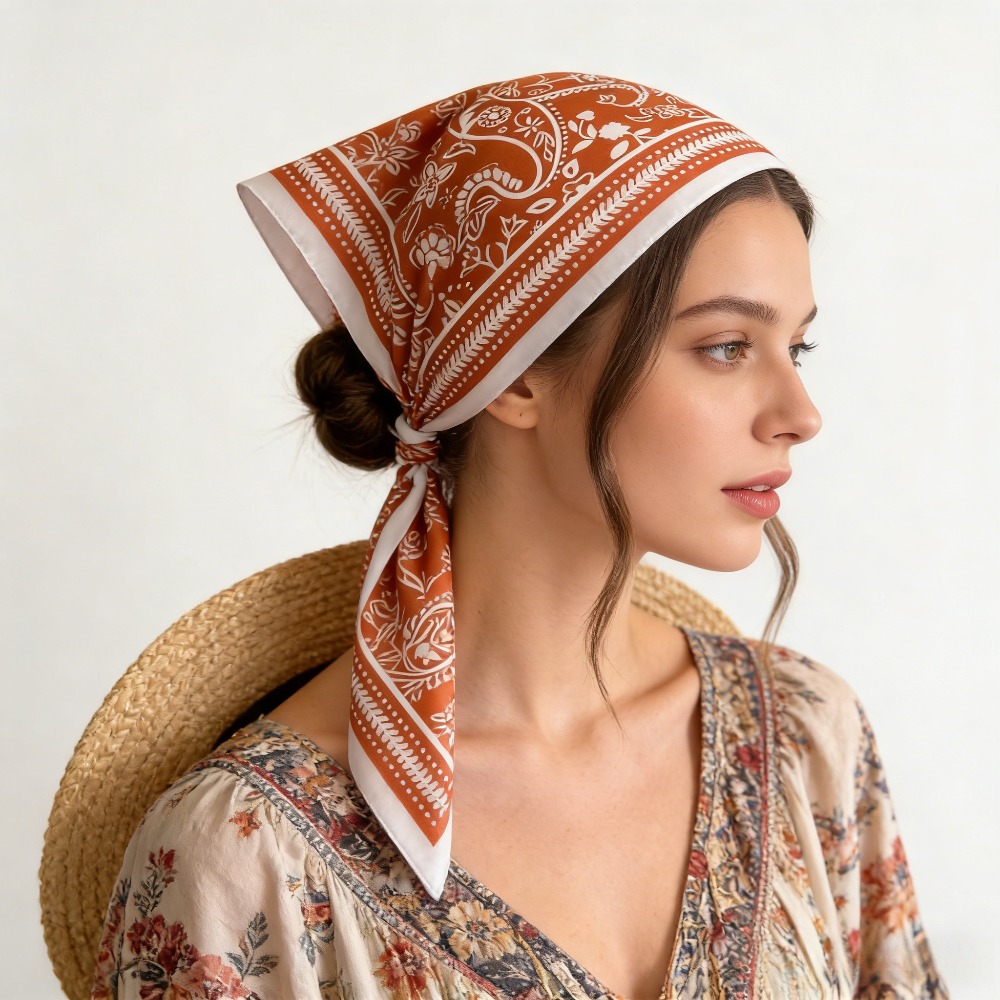 1Pc cashew print fashion silk  - Silk Scarf Square recension och pris