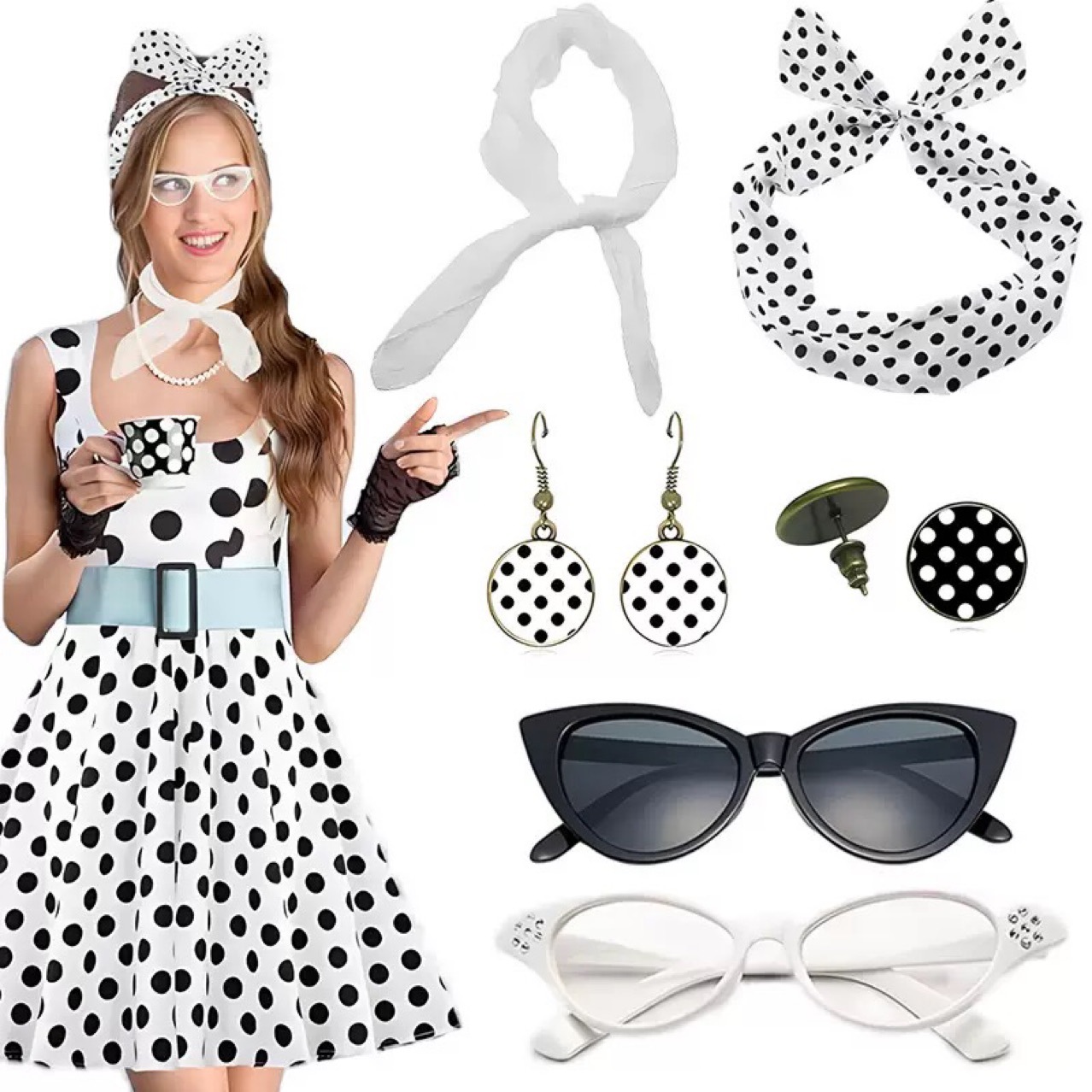1950s Retro Hippie Party Women - Women'S Accessories In The 1950S recension och pris