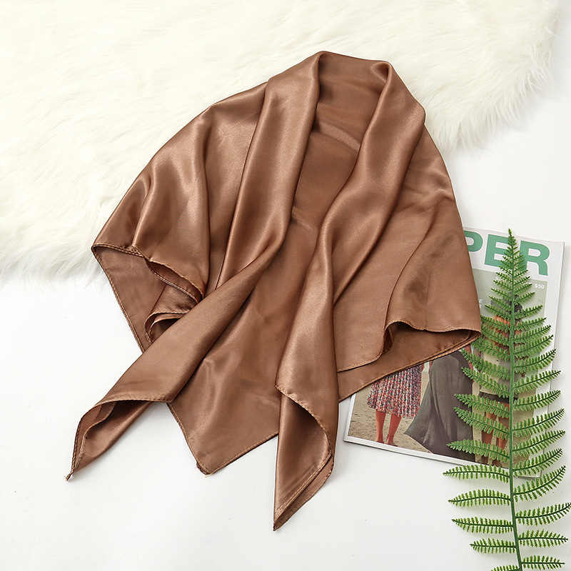 90cm Solid Colors Neckerchief  - Silk Scarf Square recension och pris