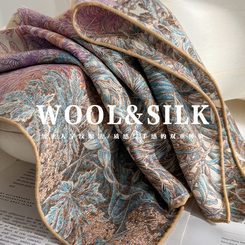 Silk Wool Scarves Woman Foular - Women Accessories Sale recension och pris
