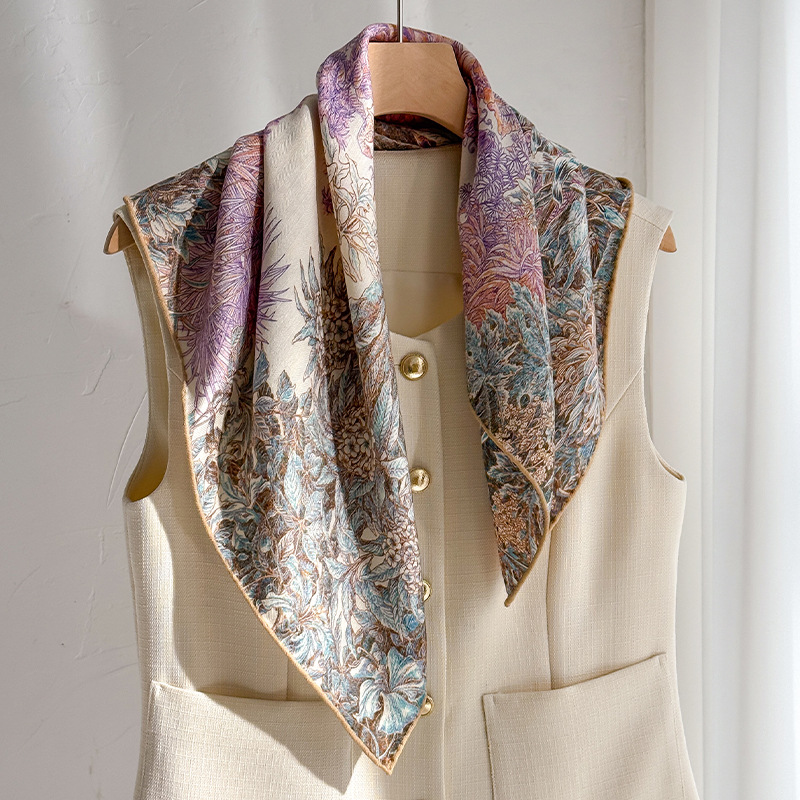 Silk Wool Scarves Woman Foular - Women Accessories Sale recension och pris