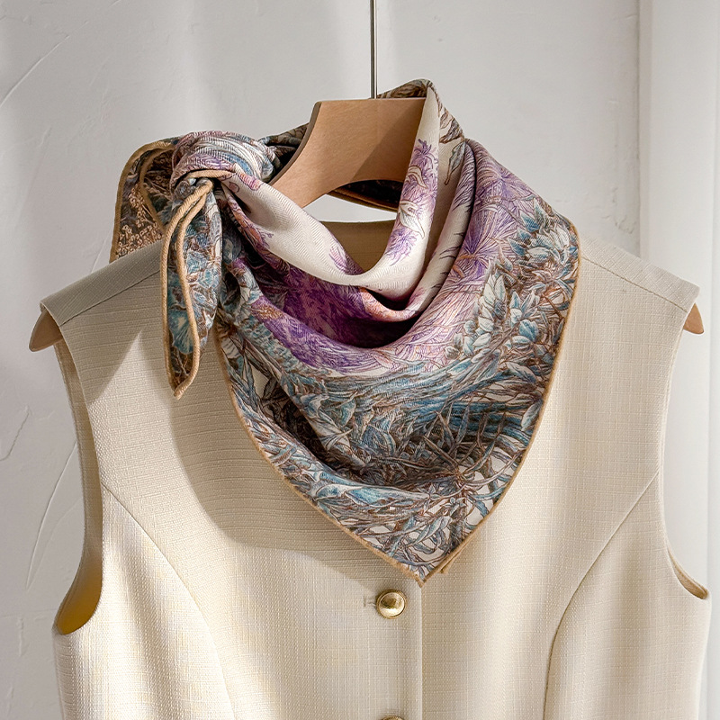 Silk Wool Scarves Woman Foular - Women Accessories Sale recension och pris